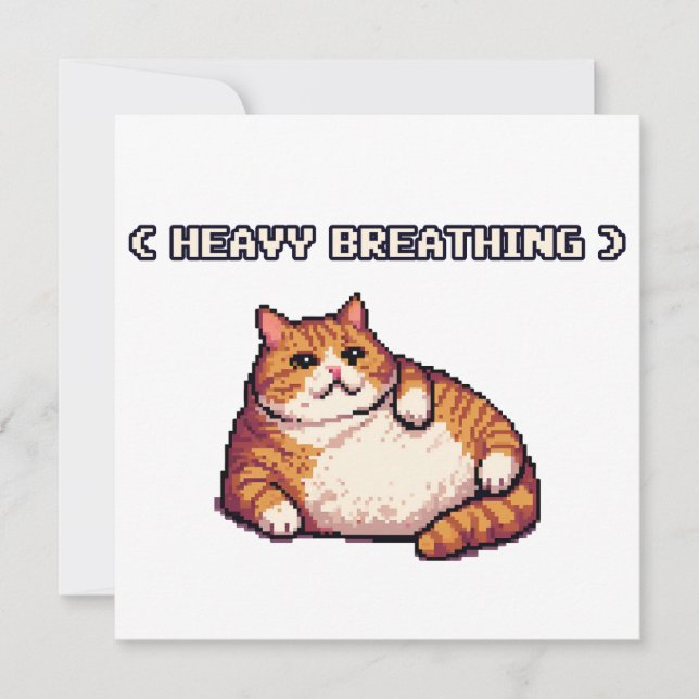 Carte Grosse respiration grasse mème de chat pixel art (Devant)