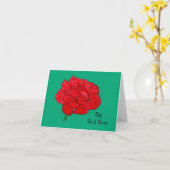 Carte Grosse Rose Rouge  (Fleur jaune)