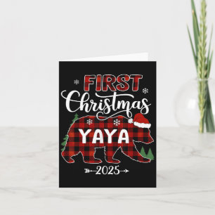 Carte Grossesse Premier Noël Yaya Red Plaid Ours Sant