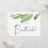 Carte Grossesse Révéler Frère Nouveau bébé Vert (Devant/Arrière en situation)