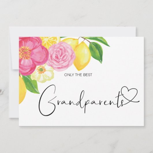 Carte Grossesse Révéler Grand Grand-Parents Bébé Floral (Devant)