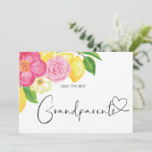 Carte Grossesse Révéler Grand Grand-Parents Bébé Floral (Debout devant)