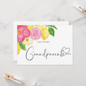 Carte Grossesse Révéler Grand Grand-Parents Bébé Floral (Devant/Arrière en situation)