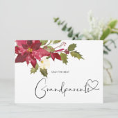 Carte Grossesse Révéler Grand Grand-parents Bébé Noël (Debout devant)