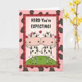 Carte Grossesse - Vaches pour futures mamans (Fleur jaune)