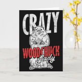 Carte Ground Hog Crazy Woodchuck Lady _3  (Fleur jaune)