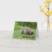 Carte Groundhog de joyeux anniversaire (Fleur jaune)