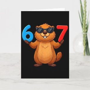 Carte Groundhog Six Seven Drip 67 Mème Drôle 6-7 Jour de
