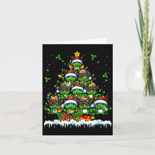 Carte Group Santa Reindeer Elf Frogs Xmas Tree Colorful  (Devant)