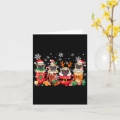 Carte Group Santa Reindeer Pugs In Coffee C Christmas (Fleur jaune)