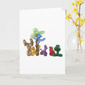 Carte groupe d'animaux en ballons (Fleur jaune)