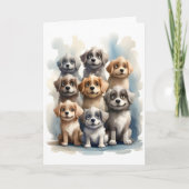 Carte Groupe de Chiens Heureux Portrait Blank Greeting (Devant)