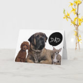 CARTE GROUPE DE CHIENS *MEILLEUR ANNIVERSAIRE JAMAIS PÈR (Fleur jaune)