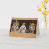 Carte groupe de chouettes (Fleur jaune)