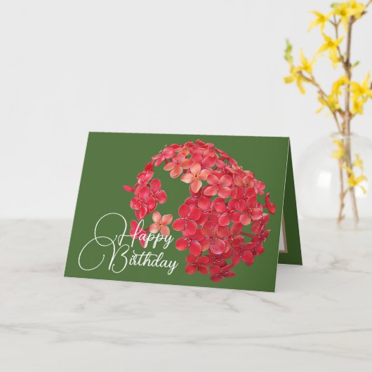 Carte Groupe de petites fleurs rouges Arrière - plan ver (Fleur jaune)