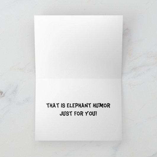 CARTE GROUPE D'ÉLÉPHANTS ROSES HEUREUX ANNIVERSAIRE À VO (Intérieur)