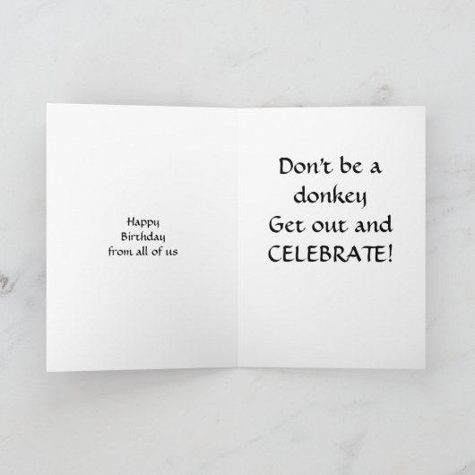 CARTE GROUPE DONKEY SOUHAITS D'ANNIVERSAIRE (Intérieur)