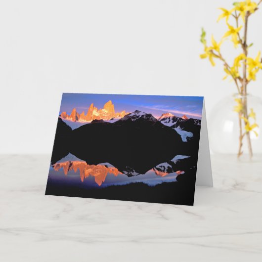 Carte Groupe Fitz Roy reflété dans les lacs glaciaires (Fleur jaune)