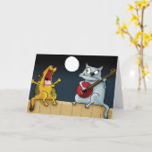 Carte Groupe musical de cat (Fleur jaune)