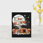 Carte Groupe Santa Rennes Elfe Écureuils Sur L'Arbre Noë (Fleur jaune)