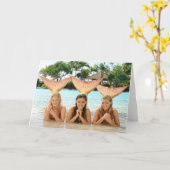Carte Groupe Sur La Plage (Fleur jaune)