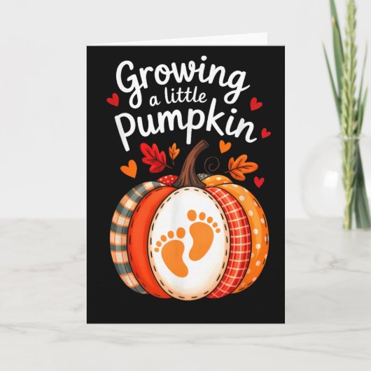 Carte Growing A Little Pumpkin Maternity Pregnancy Thank (Devant)