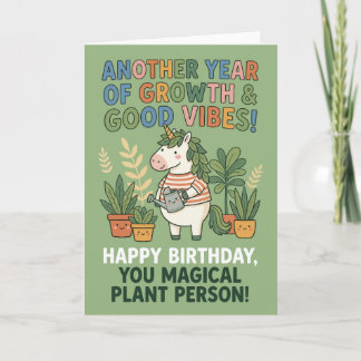 Carte Growth Good Vibes Unicorn Plant Lover Birthday