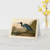 Carte Grue Bleue Heron Audubon Peinture (Fleur jaune)