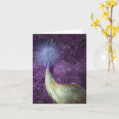 Carte grue couronnée par Africain - pourpre (Fleur jaune)