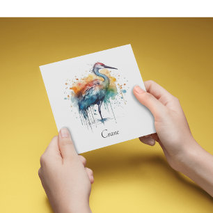 Carte Grue gracieuse : Aquarelle, coutume