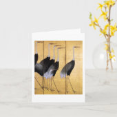 Carte Grue, Ogata Korin Art japonais (Fleur jaune)