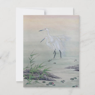 Carte Grues dans la rivière Chinoise