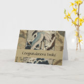 Carte Grues sur un pin couvert de neige Hokusai (Fleur jaune)