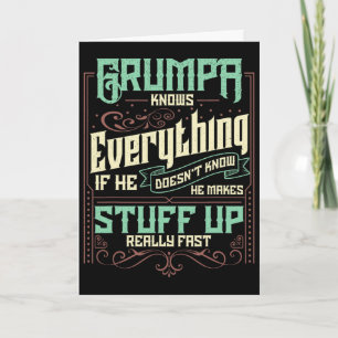 Carte Grumpa sait tout Funny Grumpa Fête des Pères G