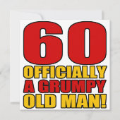 Carte Grumpy 60e Humour d'anniversaire (Devant)