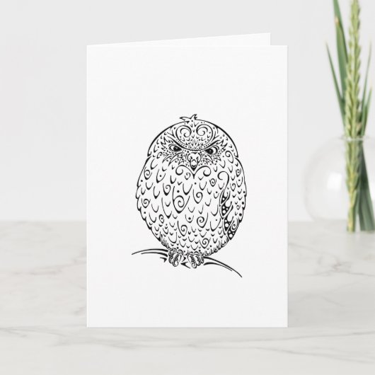 Carte Grumpy African Barbe Owlet Design (Devant)
