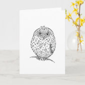 Carte Grumpy African Barbe Owlet Design (Fleur jaune)