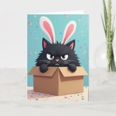 Carte Grumpy Bunny Cat Birthday Card (Devant)