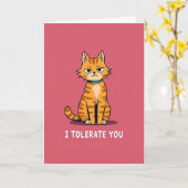 Carte Grumpy Cat Je Vous Tolère (Fleur jaune)