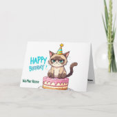 Carte Grumpy Cat sur gâteau (Devant)
