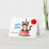 Carte Grumpy Cat sur gâteau d'anniversaire Drôle Joyeux (Devant)