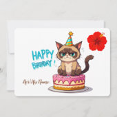 Carte Grumpy Cat sur gâteau d'anniversaire Drôle Joyeux (Devant)