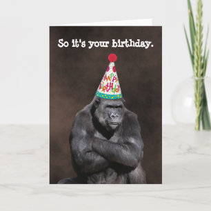 Carte Grumpy Gorilla Yay Anniversaire