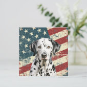 Carte Grunge American Flag Dalmatian Flat Card (Debout devant)