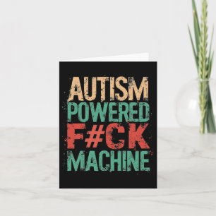 Carte Grunge Autisme Powered F#ck Machine Santé Vêtement