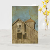 Carte Grunge Barn (Fleur jaune)