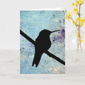 Carte Grunge Hummingbird, Anniversaire allemand (Fleur jaune)