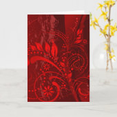 Carte grunge rouge (Fleur jaune)
