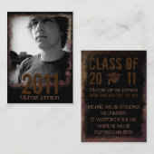 Carte grunge urbaine de faire-part d'obtention du (Devant / Derrière)