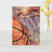 Carte Grungy Girly Basketball (Fleur jaune)